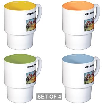 FMcClellan - M01 - 03 - Fort McClellan with Text - Stackable Mug Set (4 mugs)