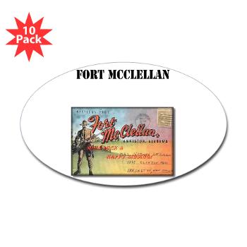 FMcClellan - M01 - 01 - Fort McClellan with Text - Sticker (Oval 10 pk)