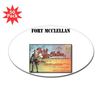 FMcClellan - M01 - 01 - Fort McClellan with Text - Sticker (Oval 50 pk)