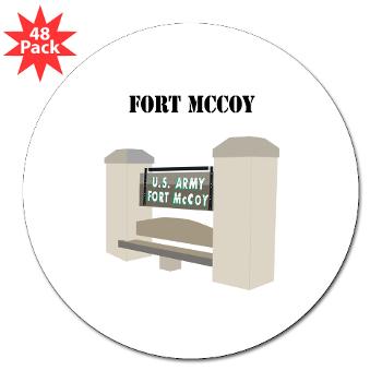 FMcCoy - M01 - 01 - Fort McCoy with Text - 3" Lapel Sticker (48 pk)