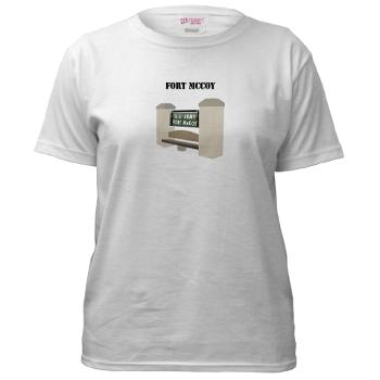 FMcCoy - A01 - 04 - Fort McCoy with Text - Women's V-Neck T-Shirt