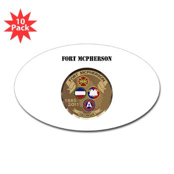 FMcPherson - M01 - 01 - Fort McPherson with Text - Sticker (Oval 10 pk)