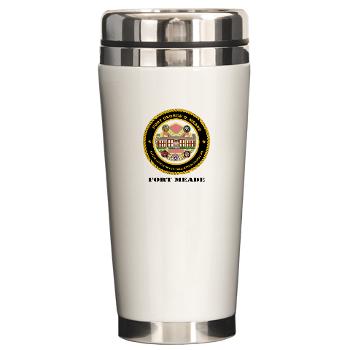 FMeade - M01 - 03 - Fort Meade with Text - Ceramic Travel Mug