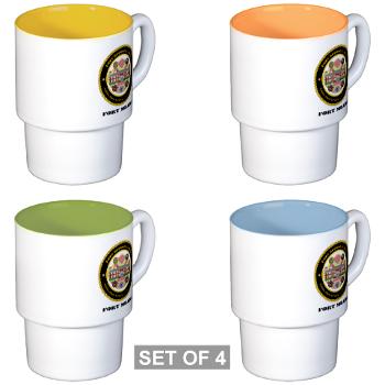 FMeade - M01 - 03 - Fort Meade with Text - Stackable Mug Set (4 mugs)