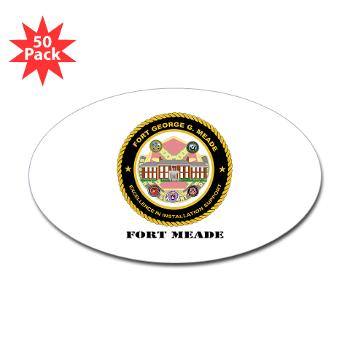 FMeade - M01 - 01 - Fort Meade with Text - Sticker (Oval 50 pk)