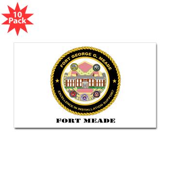 FMeade - M01 - 01 - Fort Meade with Text - Sticker (Rectangle 10 pk)