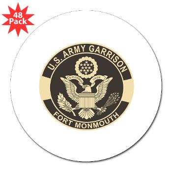 FMonmouth - M01 - 01 - Fort Monmouth - 3" Lapel Sticker (48 pk)