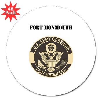 FMonmouth - M01 - 01 - Fort Monmouth with Text - 3" Lapel Sticker (48 pk)