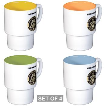 FMonmouth - M01 - 03 - Fort Monmouth with Text - Stackable Mug Set (4 mugs)