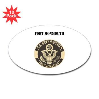FMonmouth - M01 - 01 - Fort Monmouth with Text - Sticker (Oval 10 pk)