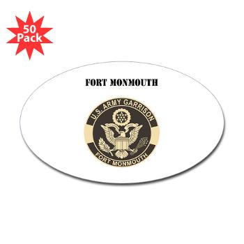 FMonmouth - M01 - 01 - Fort Monmouth with Text - Sticker (Oval 50 pk)