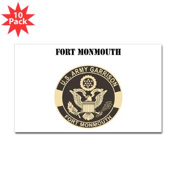 FMonmouth - M01 - 01 - Fort Monmouth with Text - Sticker (Rectangle 10 pk)