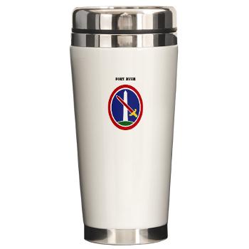 FMyer - M01 - 03 - Fort Myer with Text - Ceramic Travel Mug