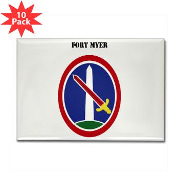 FMyer - M01 - 01 - Fort Myer with Text - Rectangle Magnet (10 pack)