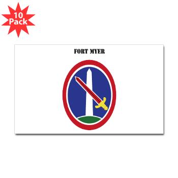 FMyer - M01 - 01 - Fort Myer with Text - Sticker (Rectangle 10 pk)