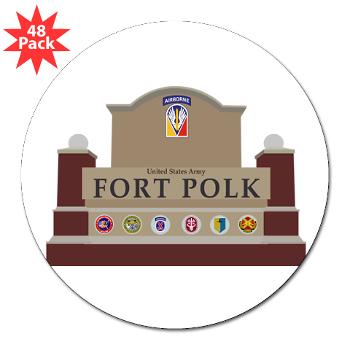 FPolk - M01 - 01 - Fort Polk - 3" Lapel Sticker (48 pk)