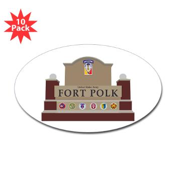 FPolk - M01 - 01 - Fort Polk - Sticker (Oval 10 pk)