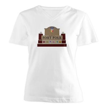 FPolk - A01 - 04 - Fort Polk - Women's V-Neck T-Shirt