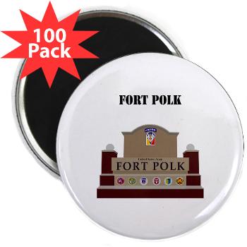 FPolk - M01 - 01 - Fort Polk with Text - 2.25" Magnet (100 pack)