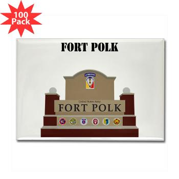 FPolk - M01 - 01 - Fort Polk with Text - Rectangle Magnet (100 pack)