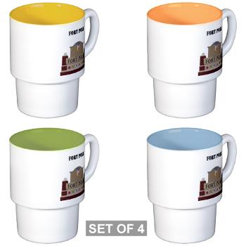FPolk - M01 - 03 - Fort Polk with Text - Stackable Mug Set (4 mugs)