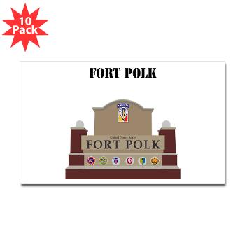 FPolk - M01 - 01 - Fort Polk with Text - Sticker (Rectangle 10 pk)