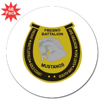 FRB - M01 - 01 - DUI - Fresno Recruiting Battalion "Mustangs" - 3" Lapel Sticker (48 pk)