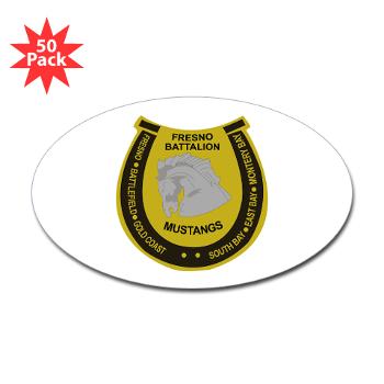 FRB - M01 - 01 - DUI - Fresno Recruiting Battalion "Mustangs" - Sticker (Oval 50 pk) - Click Image to Close