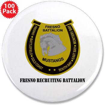 FRB - M01 - 01 - DUI - Fresno Recruiting Battalion "Mustangs" with Text - 3.5" Button (100 pack)
