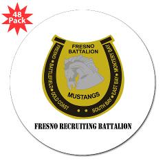 FRB - M01 - 01 - DUI - Fresno Recruiting Battalion "Mustangs" with Text - 3" Lapel Sticker (48 pk) - Click Image to Close