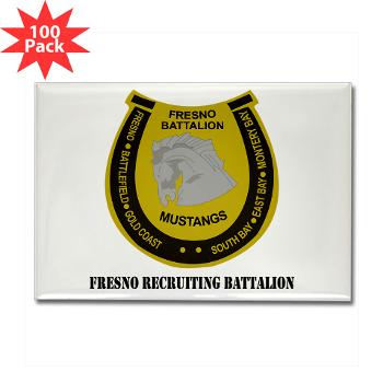 FRB - M01 - 01 - DUI - Fresno Recruiting Battalion "Mustangs" with Text - Rectangle Magnet (100 pack) - Click Image to Close
