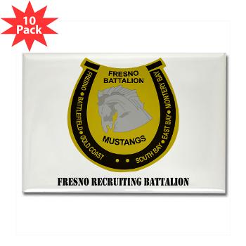 FRB - M01 - 01 - DUI - Fresno Recruiting Battalion "Mustangs" with Text - Rectangle Magnet (10 pack) - Click Image to Close