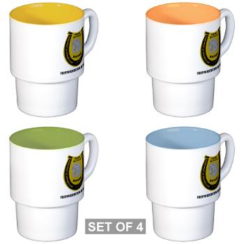 FRB - M01 - 03 - DUI - Fresno Recruiting Battalion "Mustangs" with Text - Stackable Mug Set (4 mugs)