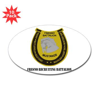 FRB - M01 - 01 - DUI - Fresno Recruiting Battalion "Mustangs" with Text - Sticker (Oval 10 pk)