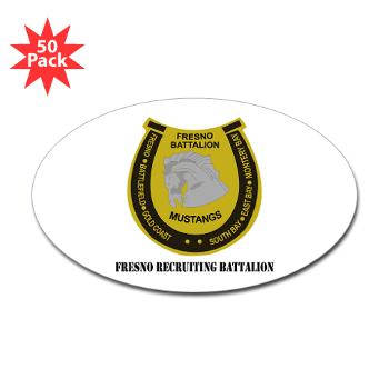 FRB - M01 - 01 - DUI - Fresno Recruiting Battalion "Mustangs" with Text - Sticker (Oval 50 pk)