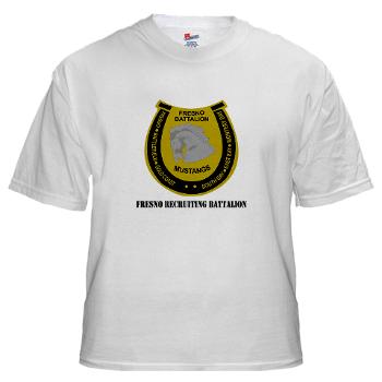 FRB - A01 - 04 - DUI - Fresno Recruiting Battalion "Mustangs" with Text - White T-Shirt - Click Image to Close