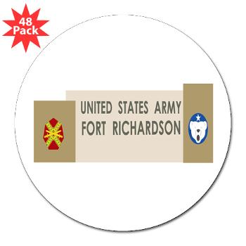 FRichardson - M01 - 01 - Fort Richardson - 3" Lapel Sticker (48 pk)