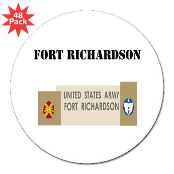 FRichardson - M01 - 01 - Fort Richardson with Text - 3" Lapel Sticker (48 pk)