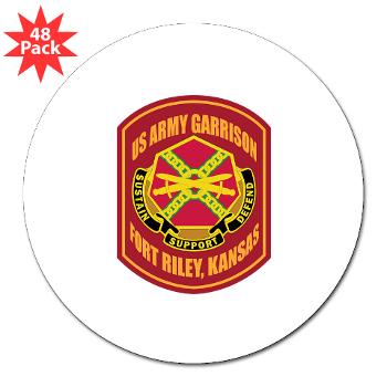 FRiley - M01 - 01 - Fort Riley - 3" Lapel Sticker (48 pk) - Click Image to Close