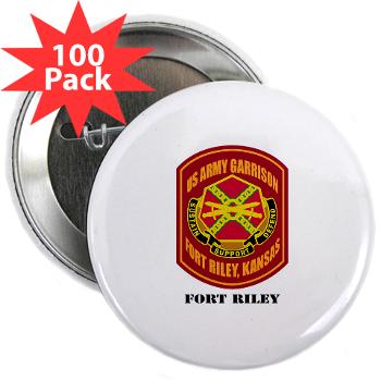 FRiley - M01 - 01 - Fort Riley with Text - 2.25" Button (100 pack)