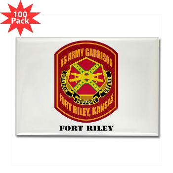 FRiley - M01 - 01 - Fort Riley with Text - Rectangle Magnet (100 pack)