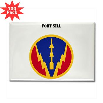 FSill - M01 - 01 - SSI - Fort Sill with Text - Rectangle Magnet (100 pack)
