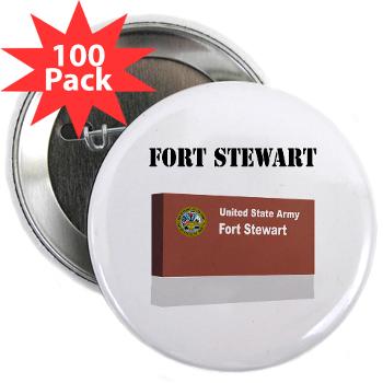 FStewart - M01 - 01 - Fort Stewart with Text - 2.25" Button (100 pack)