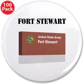 FStewart - M01 - 01 - Fort Stewart with Text - 3.5" Button (100 pack)