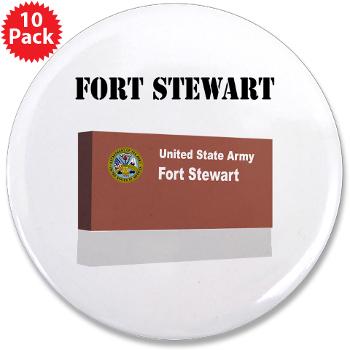 FStewart - M01 - 01 - Fort Stewart with Text - 3.5" Button (10 pack)