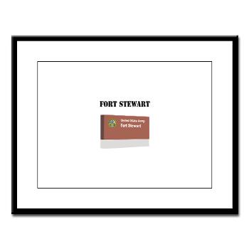 FStewart - M01 - 02 - Fort Stewart with Text - Large Framed Print