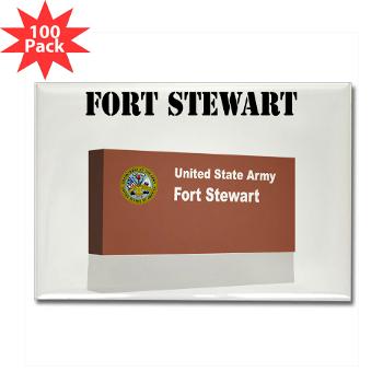 FStewart - M01 - 01 - Fort Stewart with Text - Rectangle Magnet (100 pack)