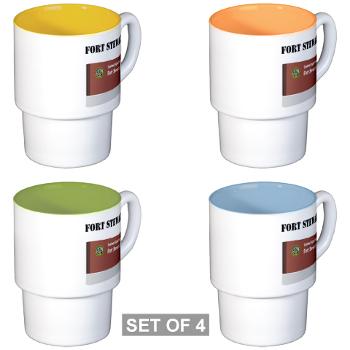 FStewart - M01 - 03 - Fort Stewart with Text - Stackable Mug Set (4 mugs)