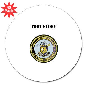 FStory - M01 - 01 - Fort Story with Text - 3" Lapel Sticker (48 pk)