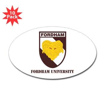 FU - M01 - 01 - SSI - ROTC - Fordham University with Text - Sticker (Oval 10 pk)
